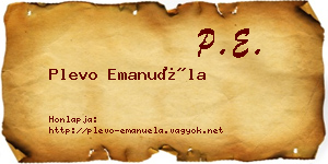 Plevo Emanuéla névjegykártya